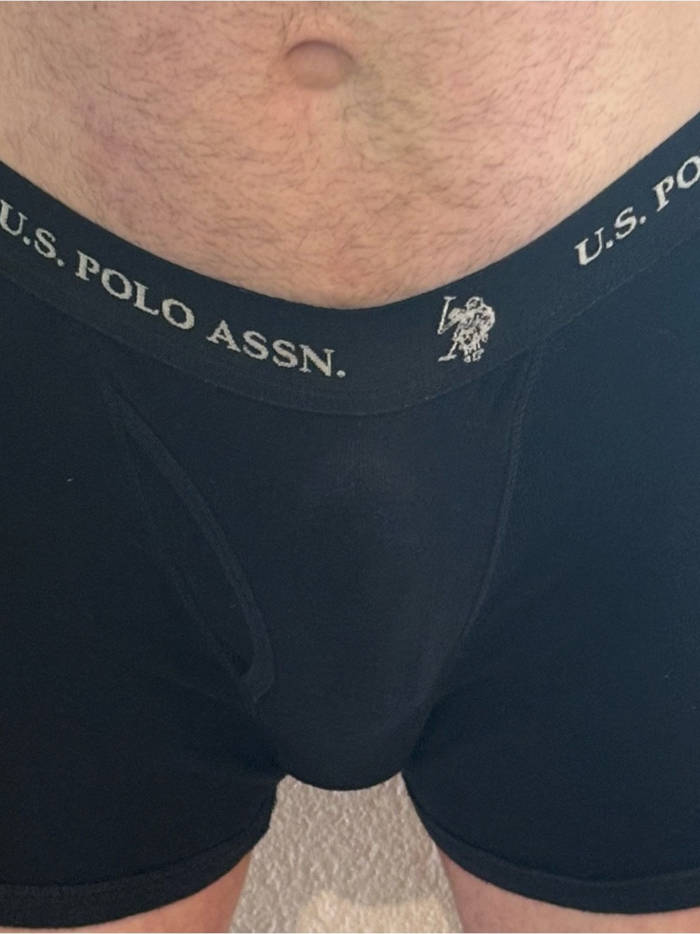 U.S. Polo Assn. Black Men's Boxer Briefs with Branded Waistband